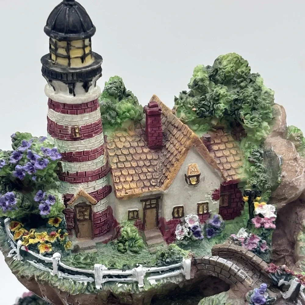 Vintage Lighted Lighthouse Waterfall Fountain Collectible Seagull Sounds 9